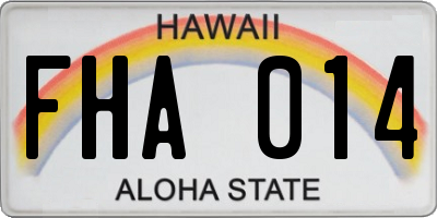 HI license plate FHA014