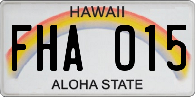 HI license plate FHA015