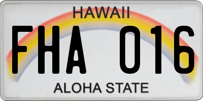 HI license plate FHA016