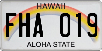 HI license plate FHA019