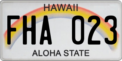 HI license plate FHA023