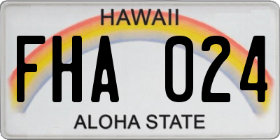 HI license plate FHA024