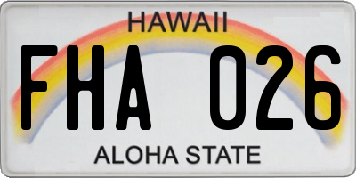 HI license plate FHA026