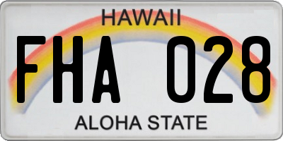 HI license plate FHA028