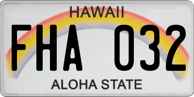 HI license plate FHA032