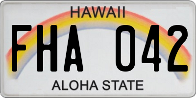 HI license plate FHA042