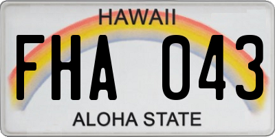 HI license plate FHA043