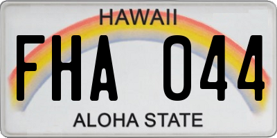 HI license plate FHA044
