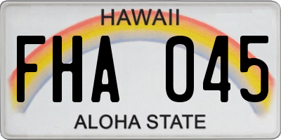HI license plate FHA045