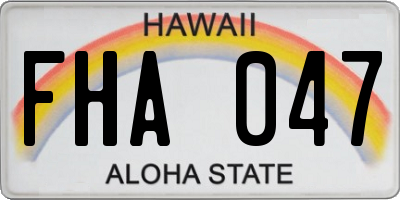 HI license plate FHA047