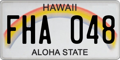 HI license plate FHA048