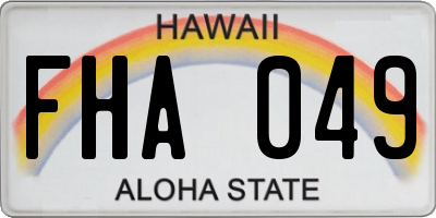 HI license plate FHA049