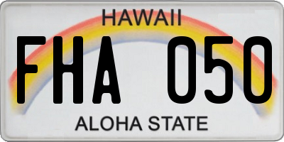 HI license plate FHA050