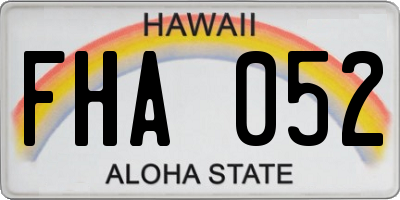 HI license plate FHA052