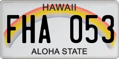 HI license plate FHA053