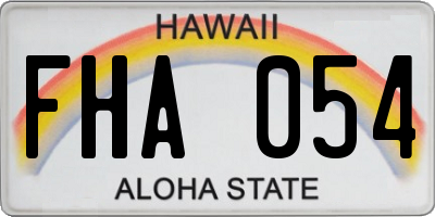 HI license plate FHA054