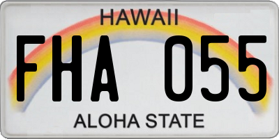 HI license plate FHA055