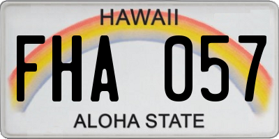 HI license plate FHA057