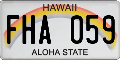 HI license plate FHA059