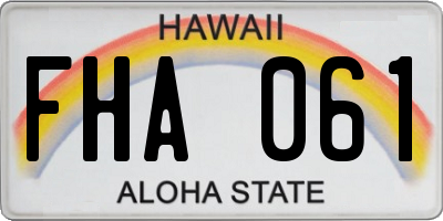 HI license plate FHA061