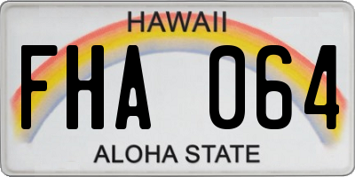 HI license plate FHA064