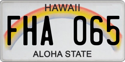 HI license plate FHA065
