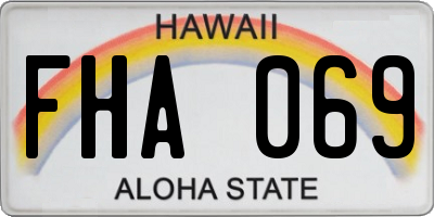 HI license plate FHA069