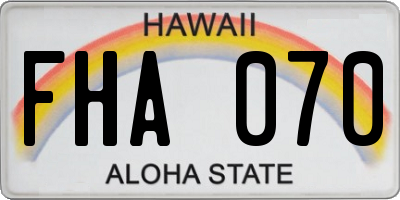 HI license plate FHA070