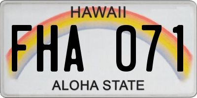 HI license plate FHA071