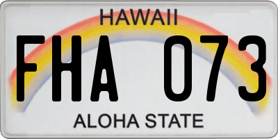 HI license plate FHA073