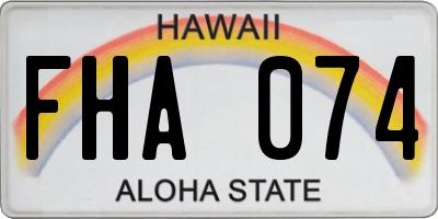 HI license plate FHA074