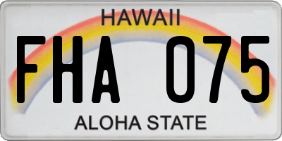 HI license plate FHA075