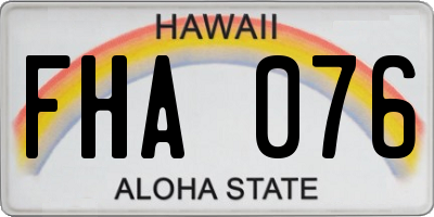 HI license plate FHA076