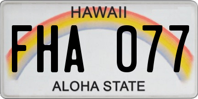 HI license plate FHA077