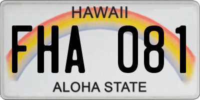 HI license plate FHA081