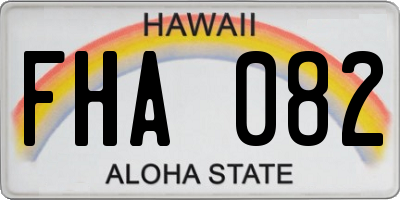 HI license plate FHA082