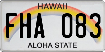 HI license plate FHA083