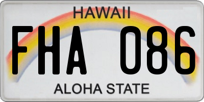 HI license plate FHA086