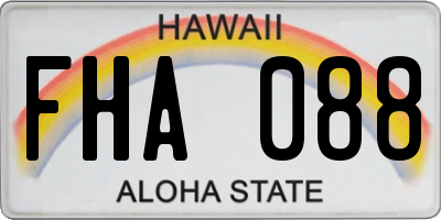 HI license plate FHA088