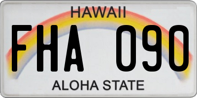HI license plate FHA090