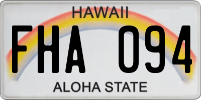 HI license plate FHA094