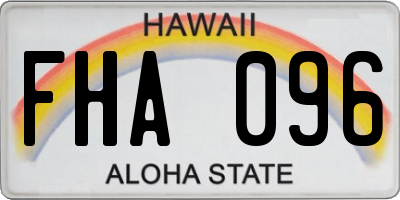 HI license plate FHA096