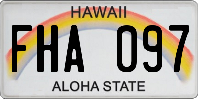 HI license plate FHA097