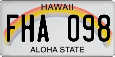 HI license plate FHA098