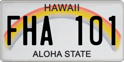 HI license plate FHA101