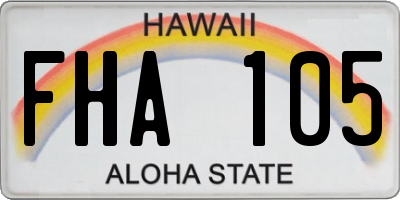 HI license plate FHA105