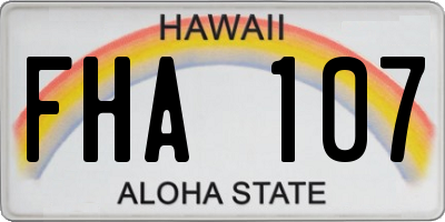 HI license plate FHA107