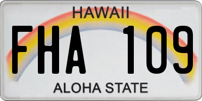 HI license plate FHA109