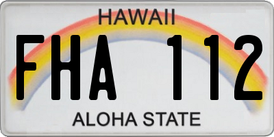 HI license plate FHA112