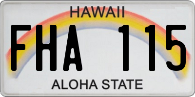 HI license plate FHA115